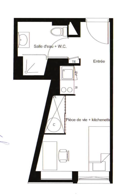 Appartement - 18 m² - 1 pièce