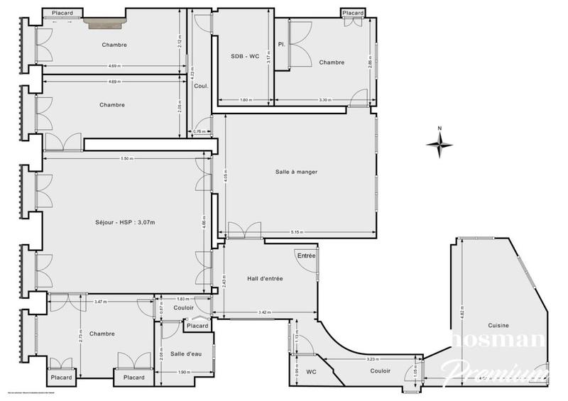 Appartement - 129 m² - 6 pièces