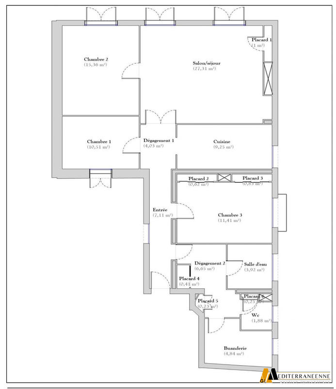 Appartement - 105 m² - 4 pièces