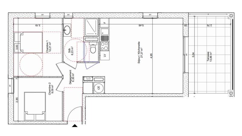 Appartement - 61 m² - 3 pièces