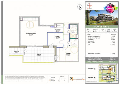Appartement - 69 m² - 3 pièces