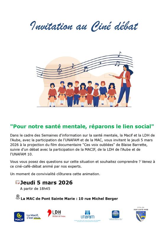 Ciné-débat : le lien social au coeur de la santé mentale