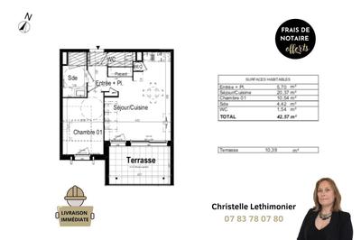 Appartement - 42 m² - 2 pièces