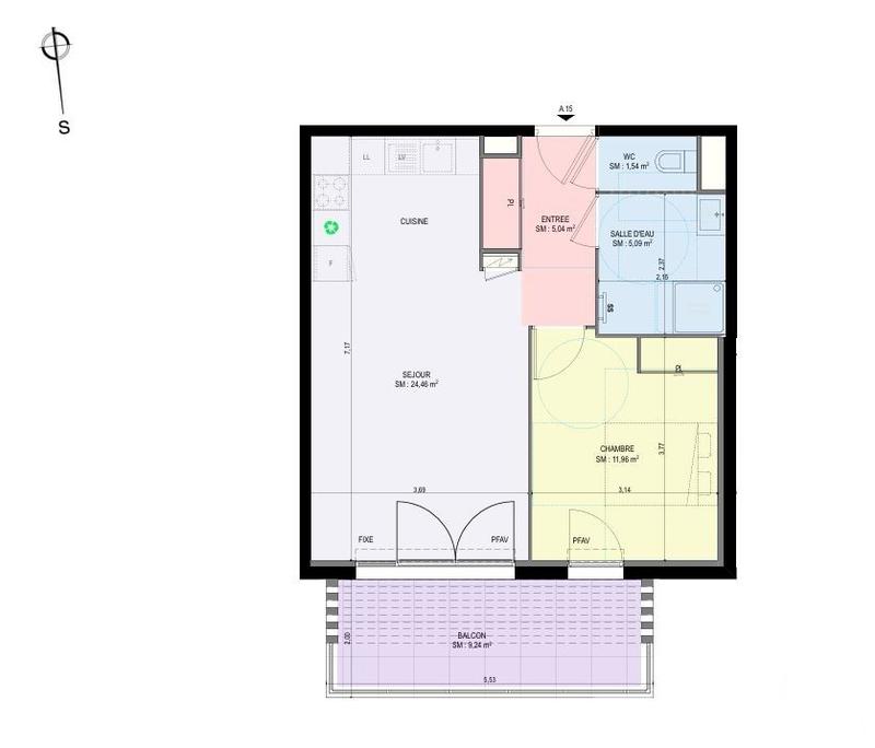 Appartement - 48 m² - 2 pièces