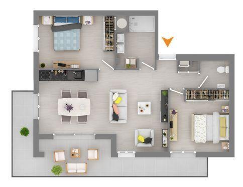 Appartement - 60 m² - 3 pièces