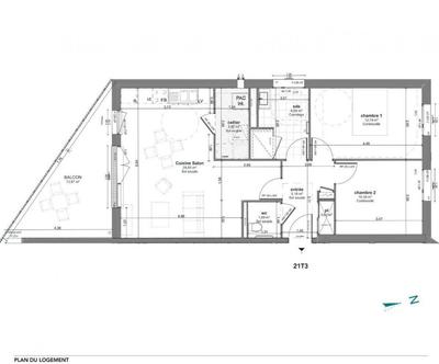 Appartement - 69 m² - 3 pièces