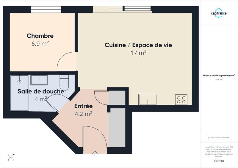 Appartement - 35 m² - 2 pièces