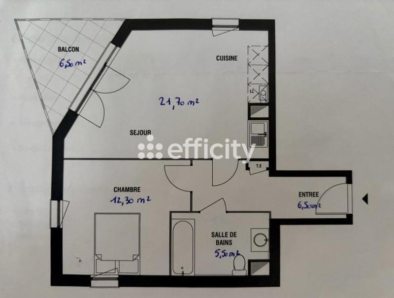 Appartement - 46 m² - 2 pièces