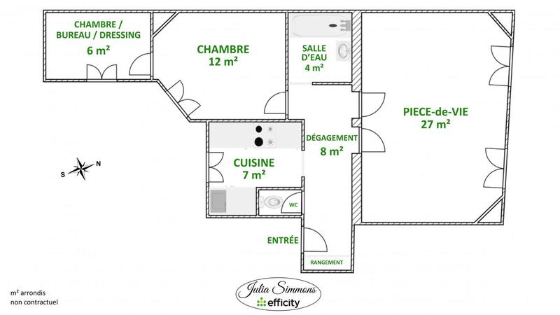 Appartement - 66 m² - 3 pièces