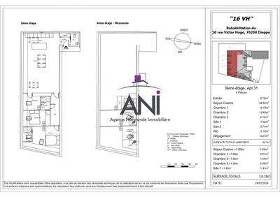 Appartement - 101 m² - 4 pièces