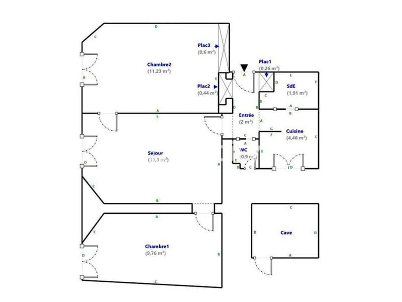 Appartement - 45 m² - 3 pièces