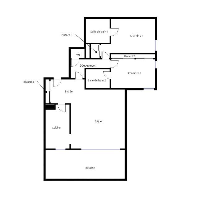 Appartement - 80 m² - 3 pièces