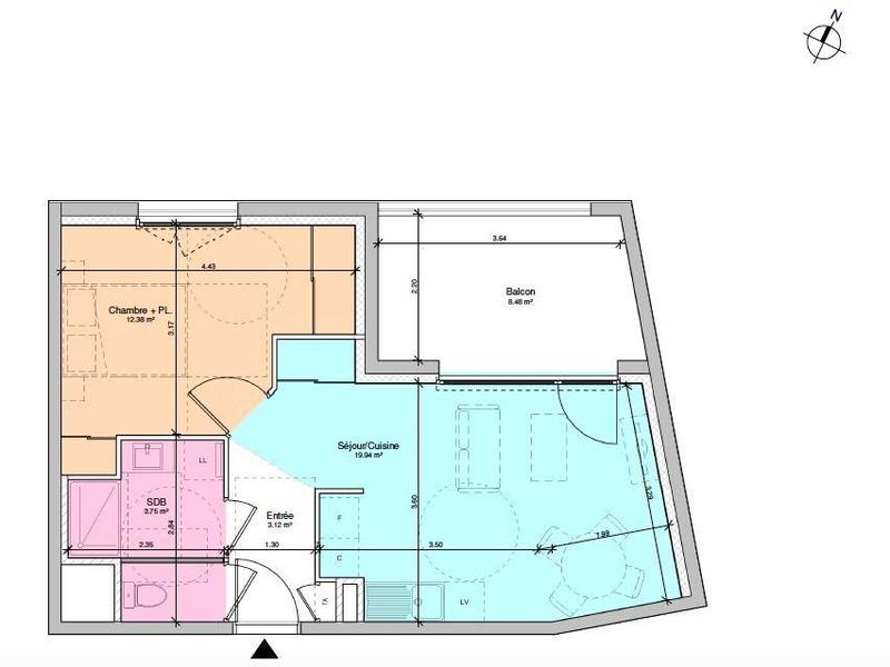 Appartement - 42 m² - 2 pièces