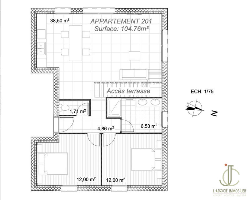 Appartement - 105 m² - 4 pièces