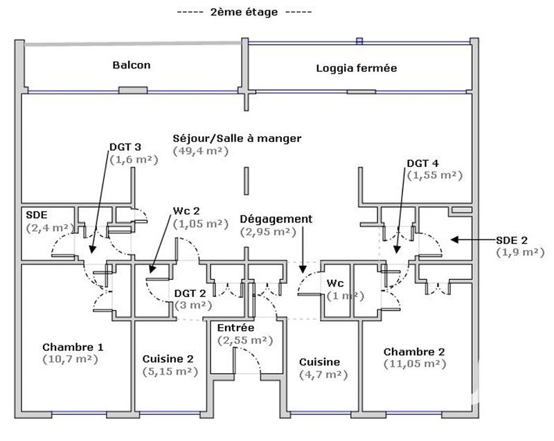 Appartement - 107 m² - 4 pièces