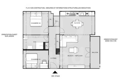 Appartement - 72 m² - 3 pièces