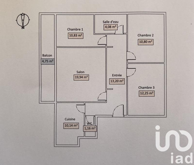 Appartement - 82 m² - 4 pièces