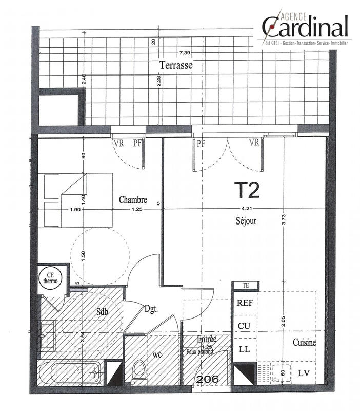 Appartement - 46 m² - 2 pièces