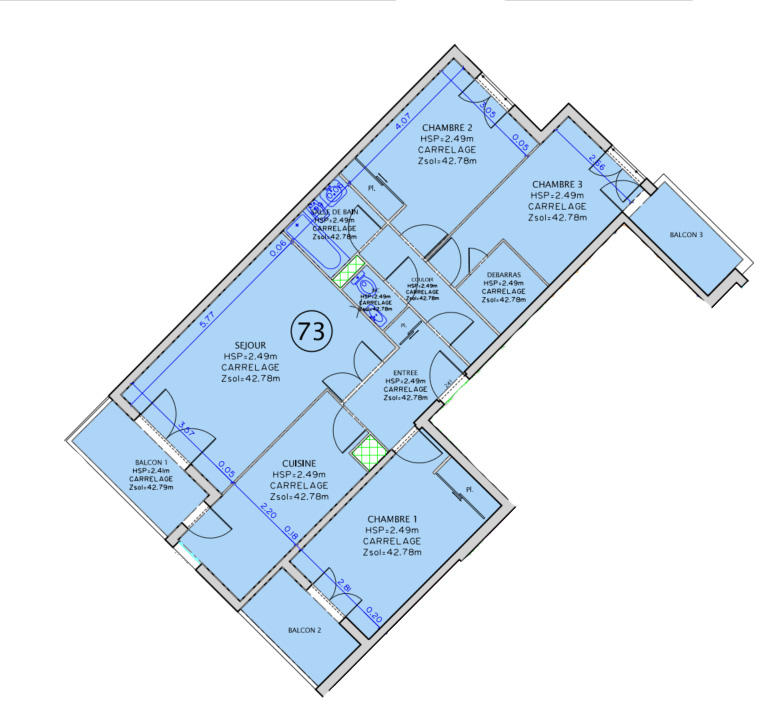 Appartement - 74 m² - 4 pièces