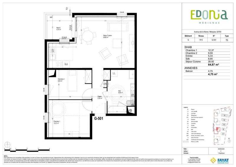 Appartement - 65 m² - 3 pièces