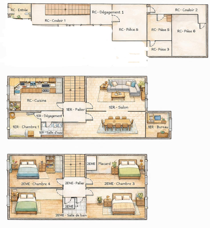 Maison - 176 m² - 7 pièces