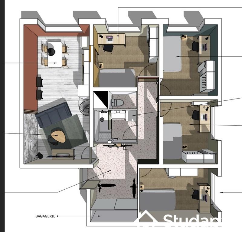 Chambre - 10 m² - 1 pièce