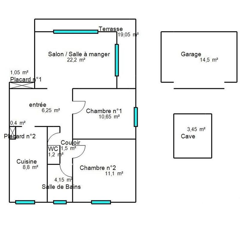 Appartement - 67 m² - 3 pièces