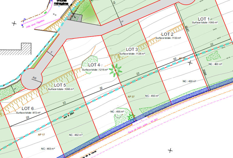 Terrain de lotissements - 972 m²