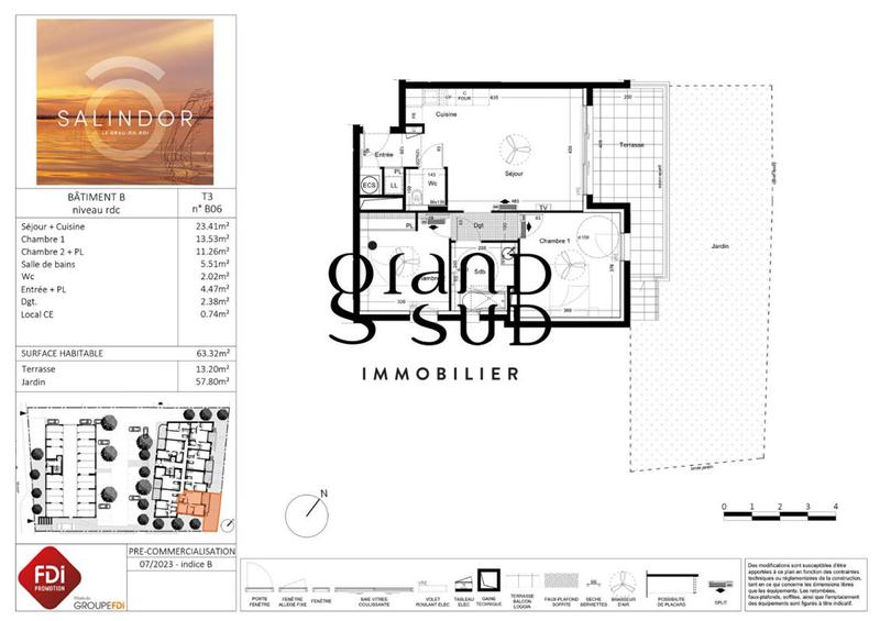 Appartement - 63 m² - 3 pièces