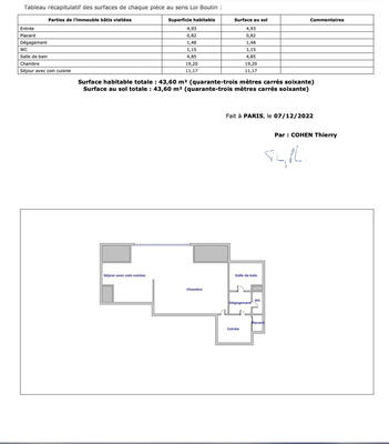 Appartement - 44 m² - 1 pièce