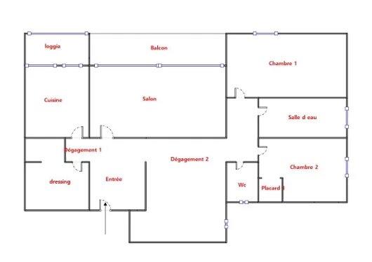Appartement - 80 m² - 3 pièces