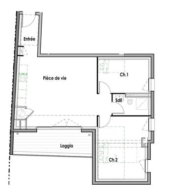 Appartement - 62 m² - 3 pièces