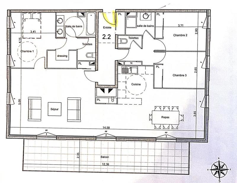 Appartement - 125 m² - 5 pièces