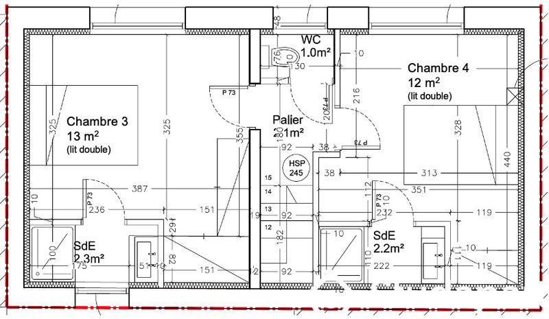 Chambre - 11 m² - 1 pièce