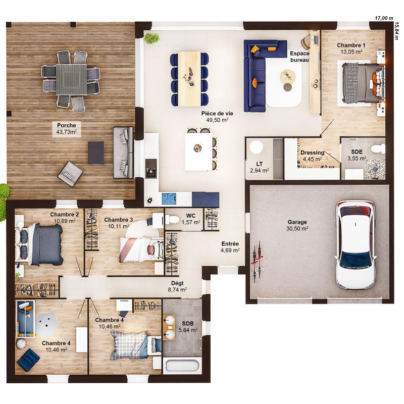 Maison - 136 m² - 7 pièces