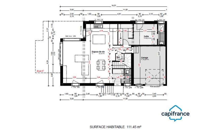 Maison - 111 m² - 5 pièces