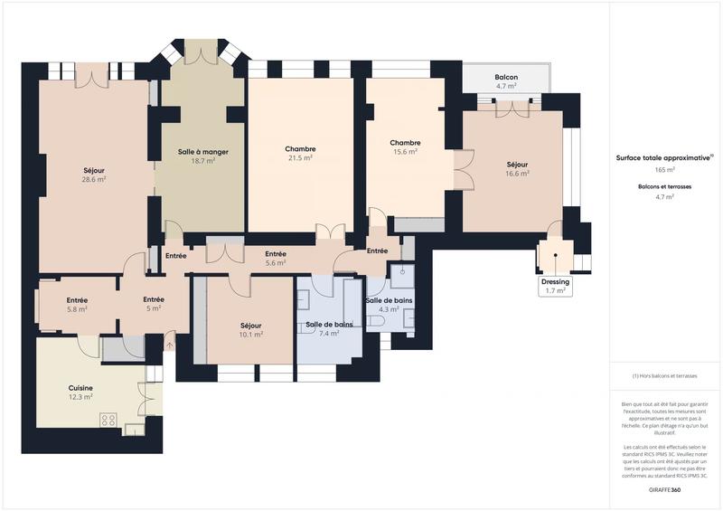 Appartement - 165 m² - 6 pièces