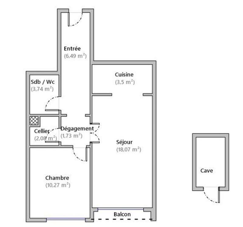 Appartement - 48 m² - 2 pièces