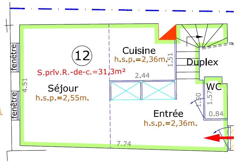 Duplex - 62 m² - 3 pièces