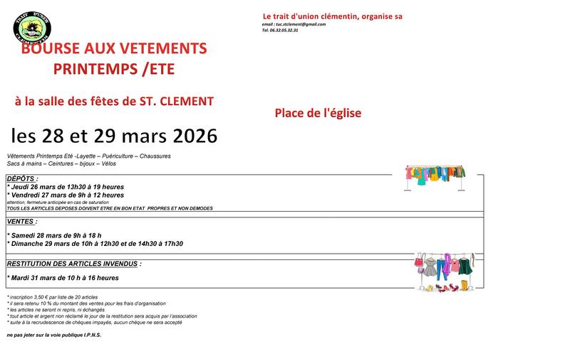 Bourse aux vêtements printemps-été