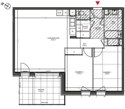 Appartement - 71 m² - 3 pièces