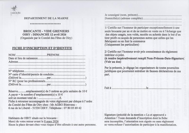 Grande brocante de oiry 2026