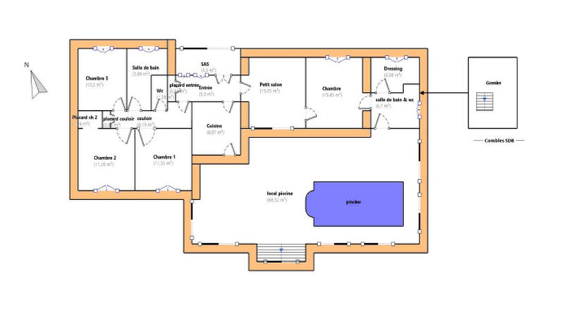 Pavillon - 177 m² - 7 pièces