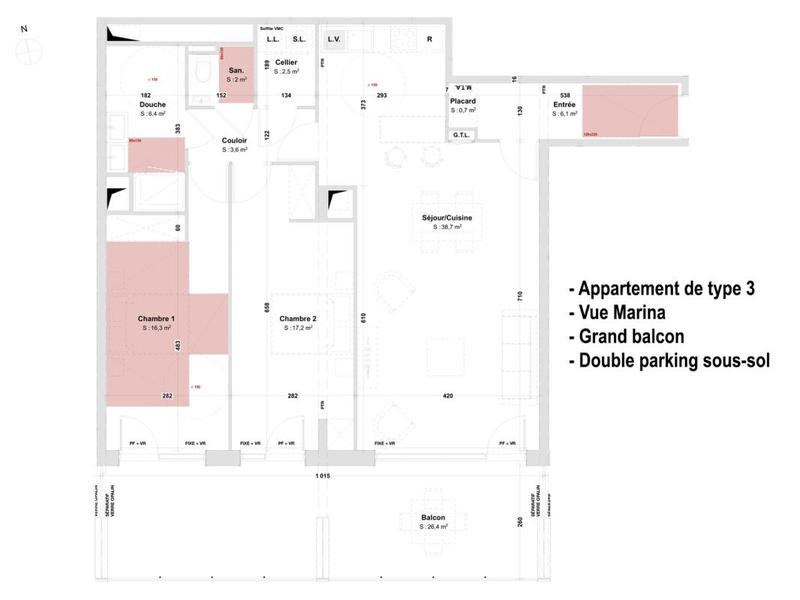 Appartement - 94 m² - 3 pièces