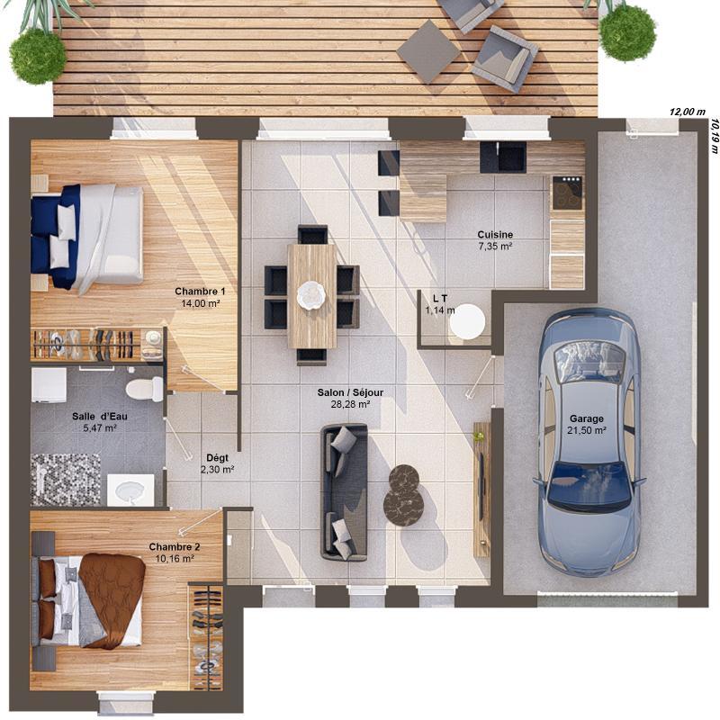 Maison - 69 m² - 4 pièces