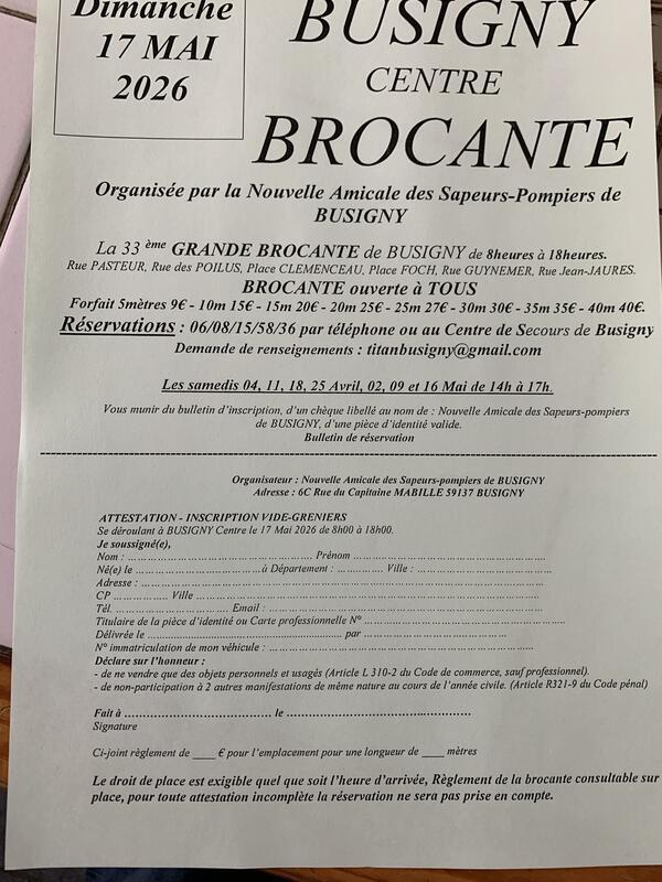 Brocante de la nouvelle amicale des sapeurs-pompiers