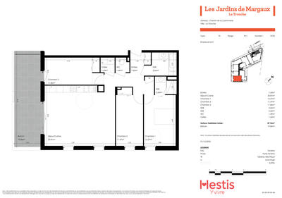 Appartement - 88 m² - 4 pièces