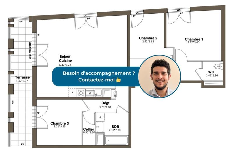 Appartement - 87 m² - 4 pièces