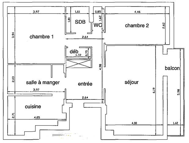 Appartement - 85 m² - 3 pièces
