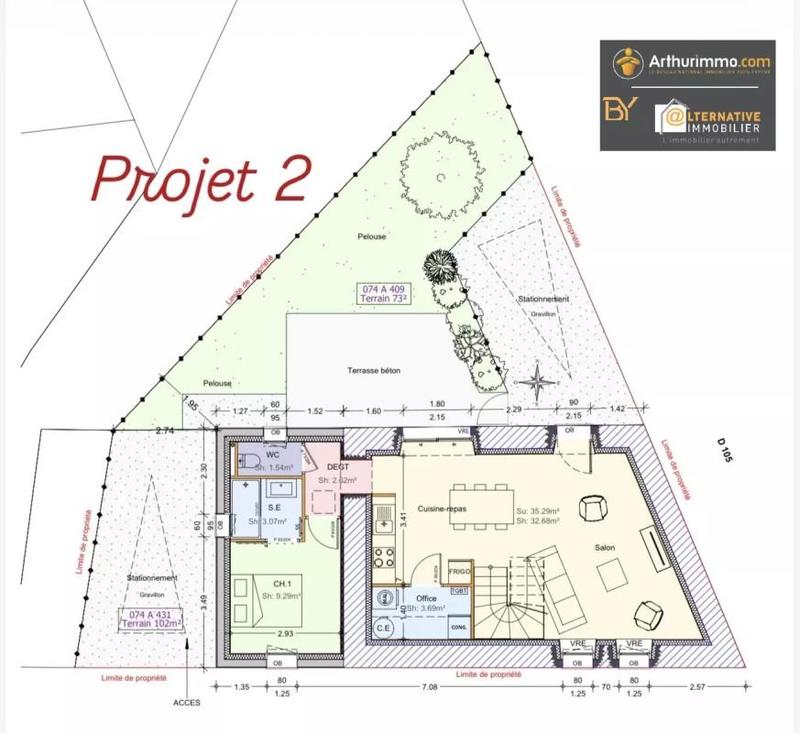 Grange - 100 m² - 2 pièces